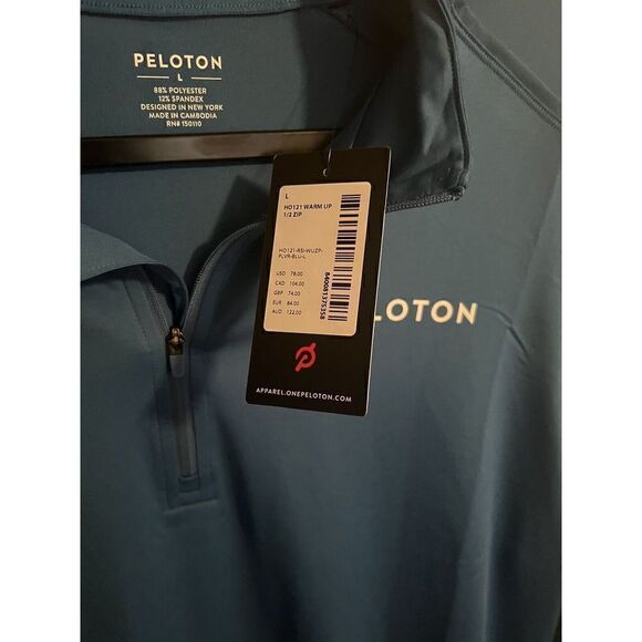 Peloton Mens Blue Warm Half Zip zip Work out Sweater Size Large Brand New HO121 - Picture 4 of 4